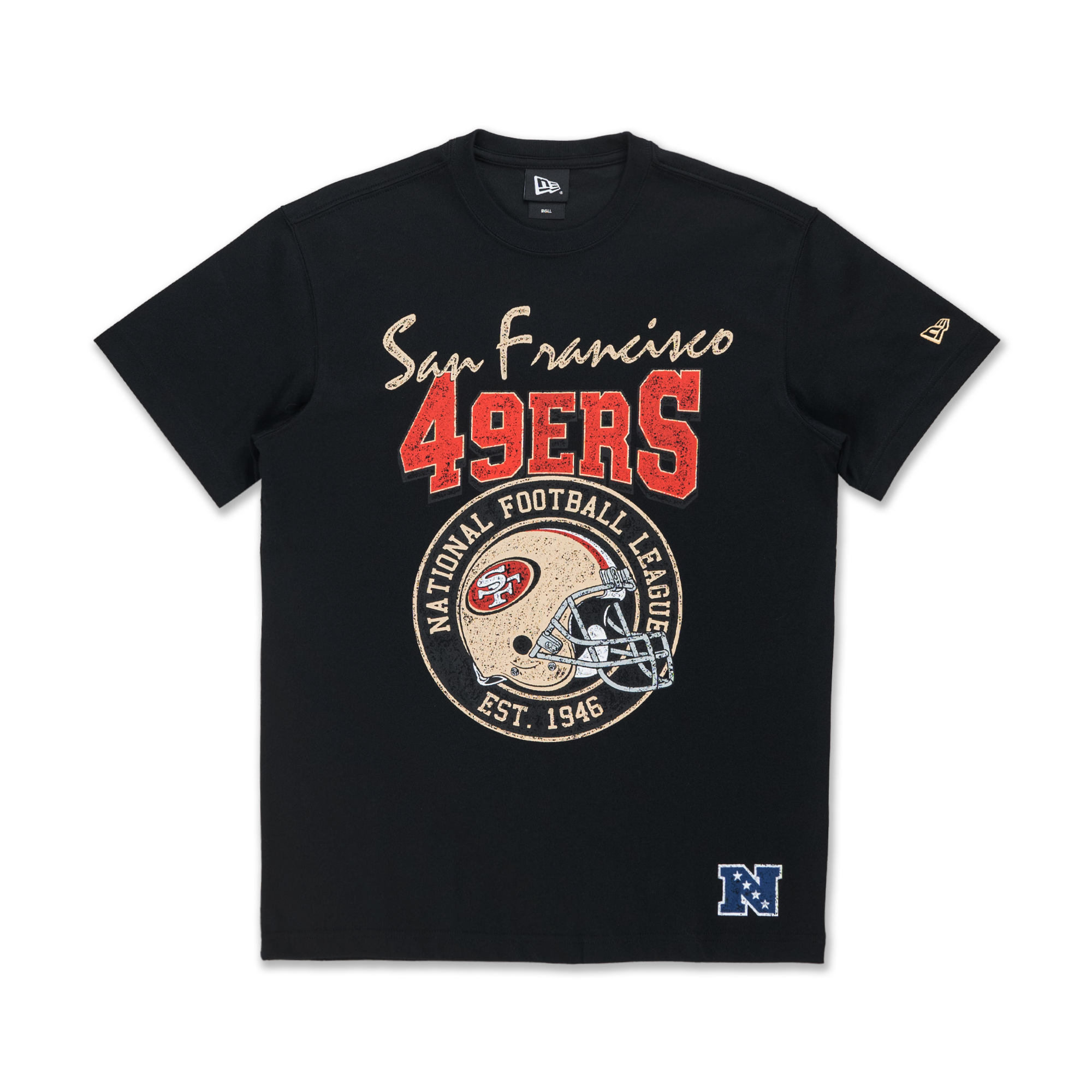 New Era San Francisco 49ers NFL Helmet Graphic Black Short Sleeve T-Shirt