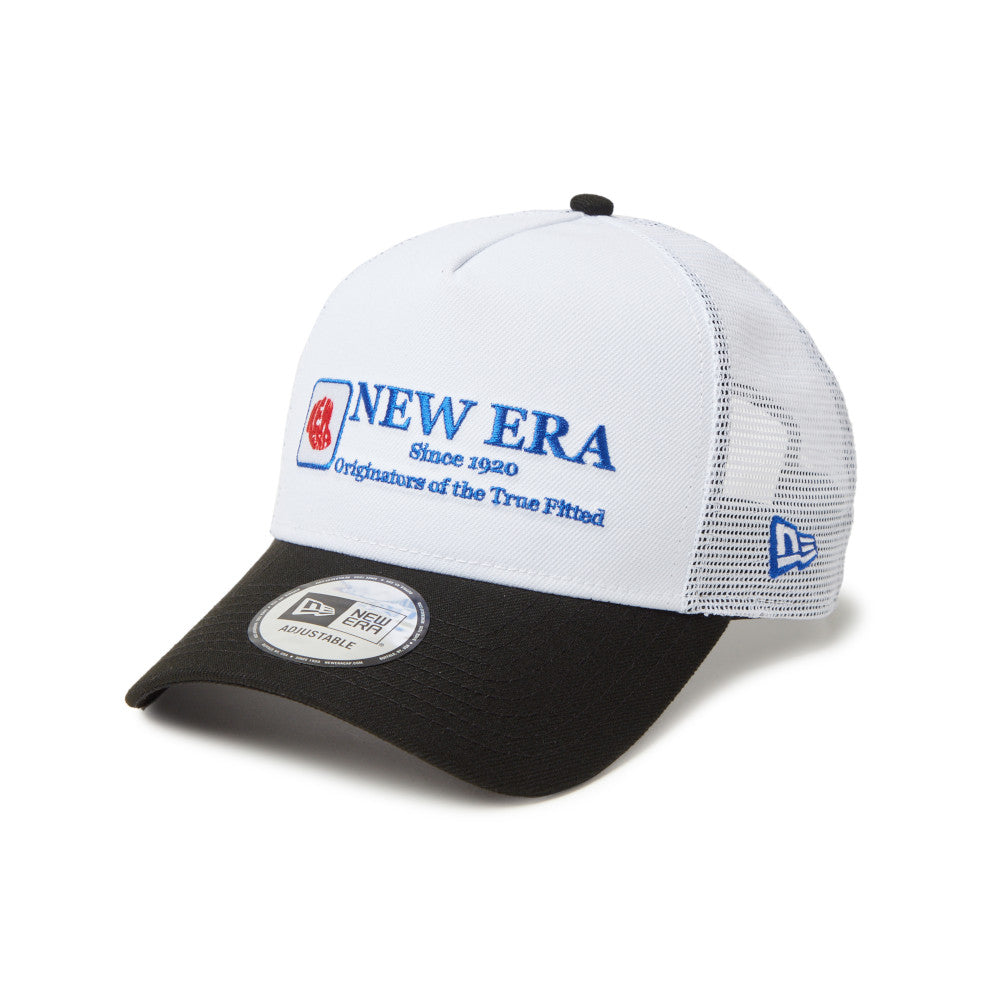 New Era 9FORTY A-Frame Cap Logo White Black Trucker Snapback Cap