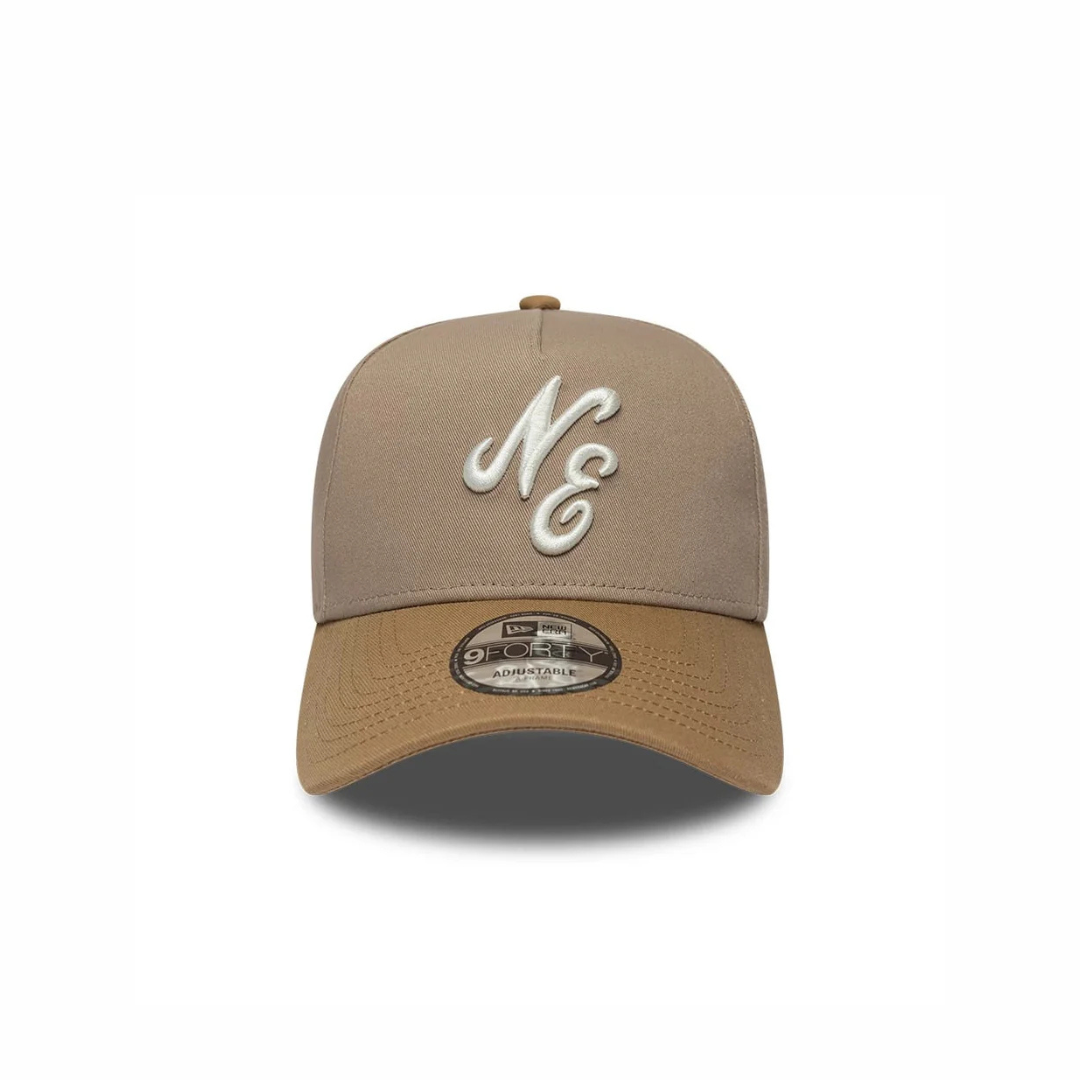 New Era 9FORTY Script Mocha Mousse White Mocha Adjustable Cap