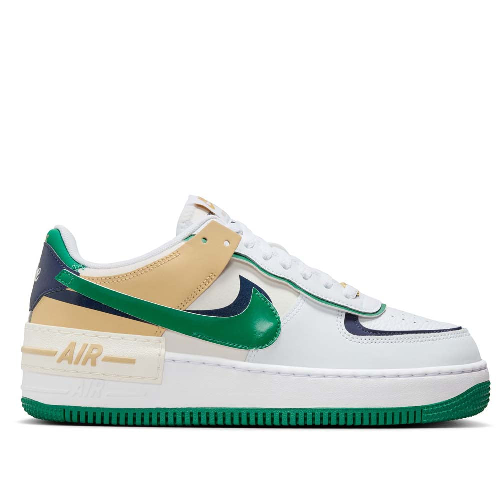 Nike Women's Air Force Shadow Shoes White Black Green Brown