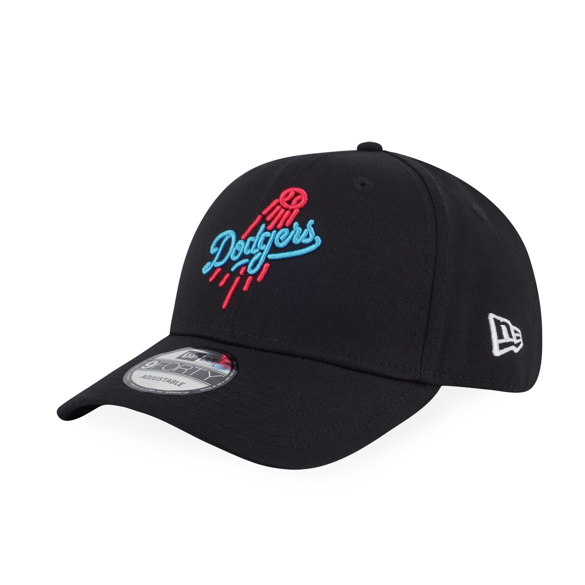 New Era 9FORTY Los Angeles Dodgers Party Vibe Summer Neon Black Adjustable Cap