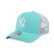 New Era 9FORTY A-Frame Trucker New York Yankees MLB Color Arctic Teal Snapback Cap