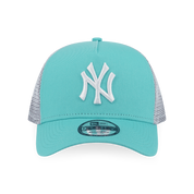 New Era 9FORTY A-Frame Trucker New York Yankees MLB Color Arctic Teal Snapback Cap