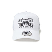 New Era 9FORTY A-Frame Trucker Frame Logo White Snapback Cap