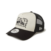 New Era 9FORTY A-Frame Trucker Frame Logo Stone Black Snapback Cap