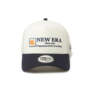 New Era 9FORTY A-Frame Cap Logo Chrome White Navy Trucker Snapback Cap