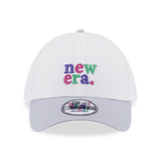 New Era 9FORTY Wordmark 90s Vibe White Dolphin Gray Adjustable Cap