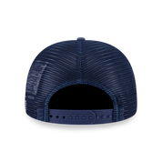 New Era 9FORTY A-Frame Trucker Script Basic Muted Indigo Snapback Cap