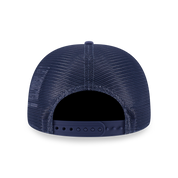 New Era 9FORTY A-Frame Trucker Los Angeles Dodgers Metal Badge Muted Indigo Snapback Cap