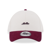 New Era 9FORTY Script Metal Copper Chrome White Maroon Adjustable Cap