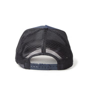 New Era 9FORTY A-Frame Trucker Woven Patch Navy Washed Denim Snapback
