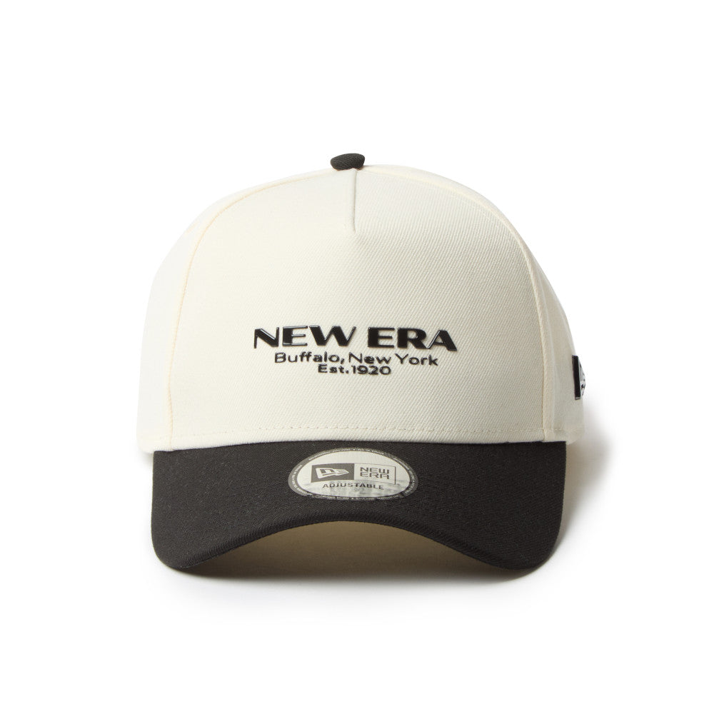 New Era 9FORTY Wordmark TPU Logo and Metal Flag White Black Adjustable Cap