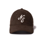 New Era 9TWENTY Leather Script Micro Corduroy Walnut Strapback Adjustable Cap