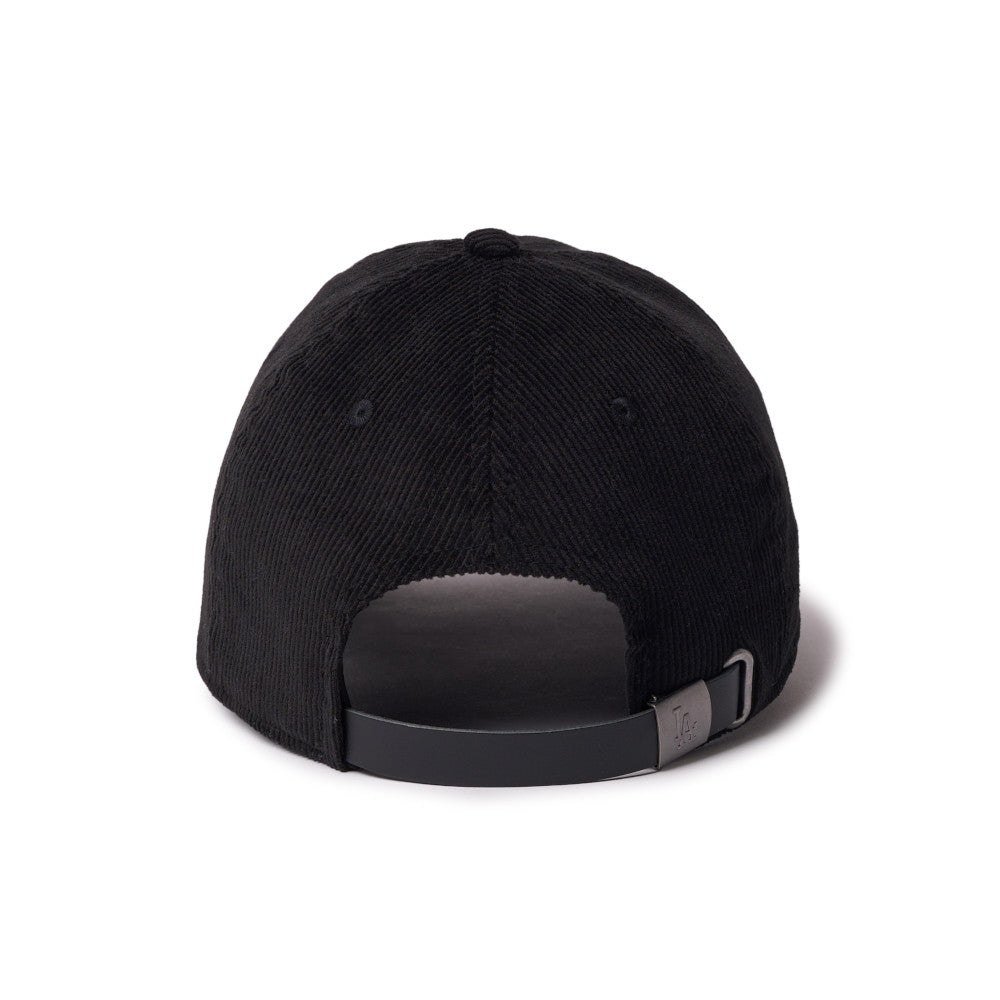 New Era 9TWENTY Leather Los Angeles Dodgers Micro Corduroy Black Strapback Adjustable Cap