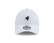 New Era 9FORTY NE Script Metal Bronze Badge White Unstructured Adjustable Cap