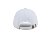 New Era 9FORTY NE Script Metal Bronze Badge White Unstructured Adjustable Cap