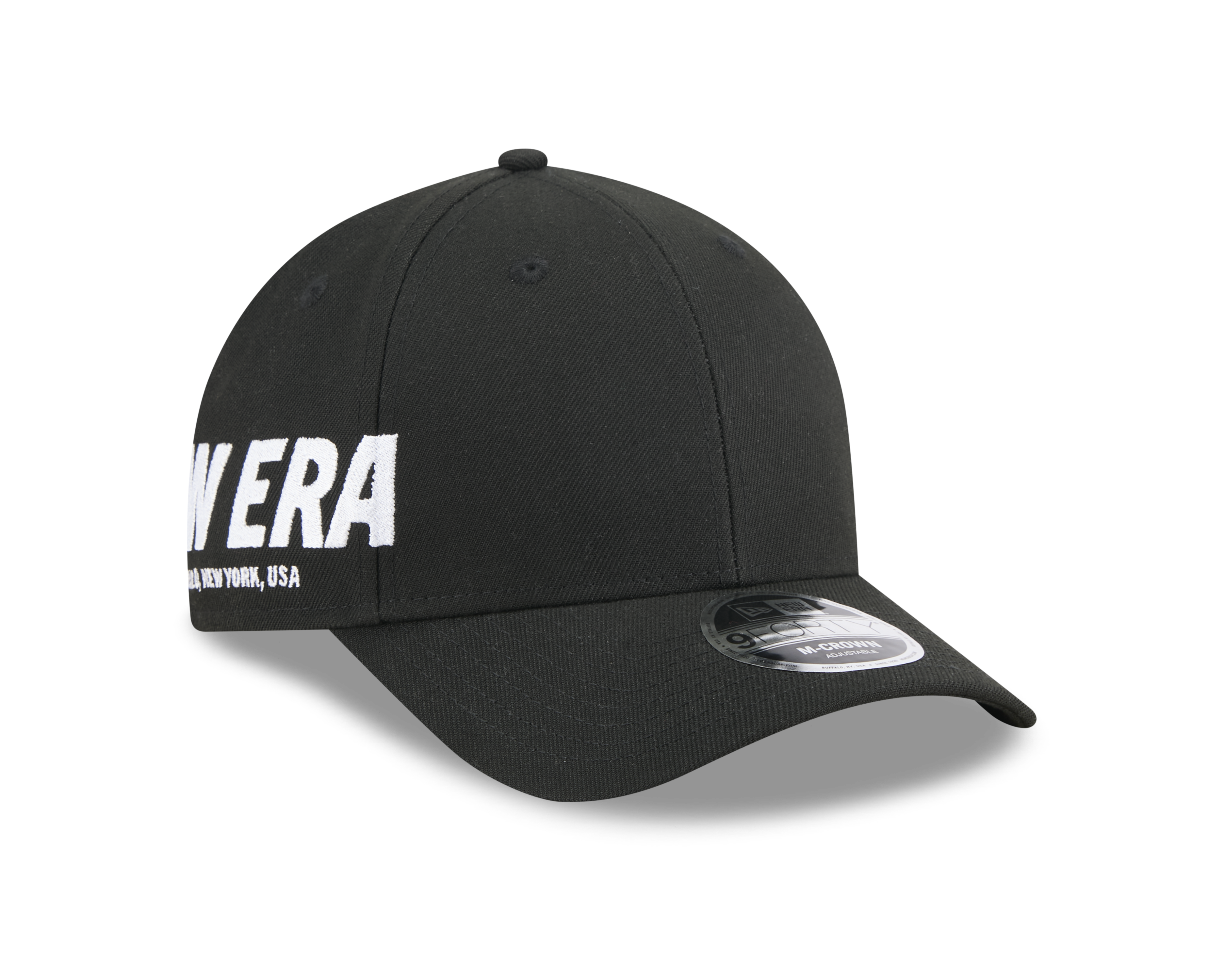 New Era 9FORTY Wordmark Basic Black M-Crown Adjustable Cap