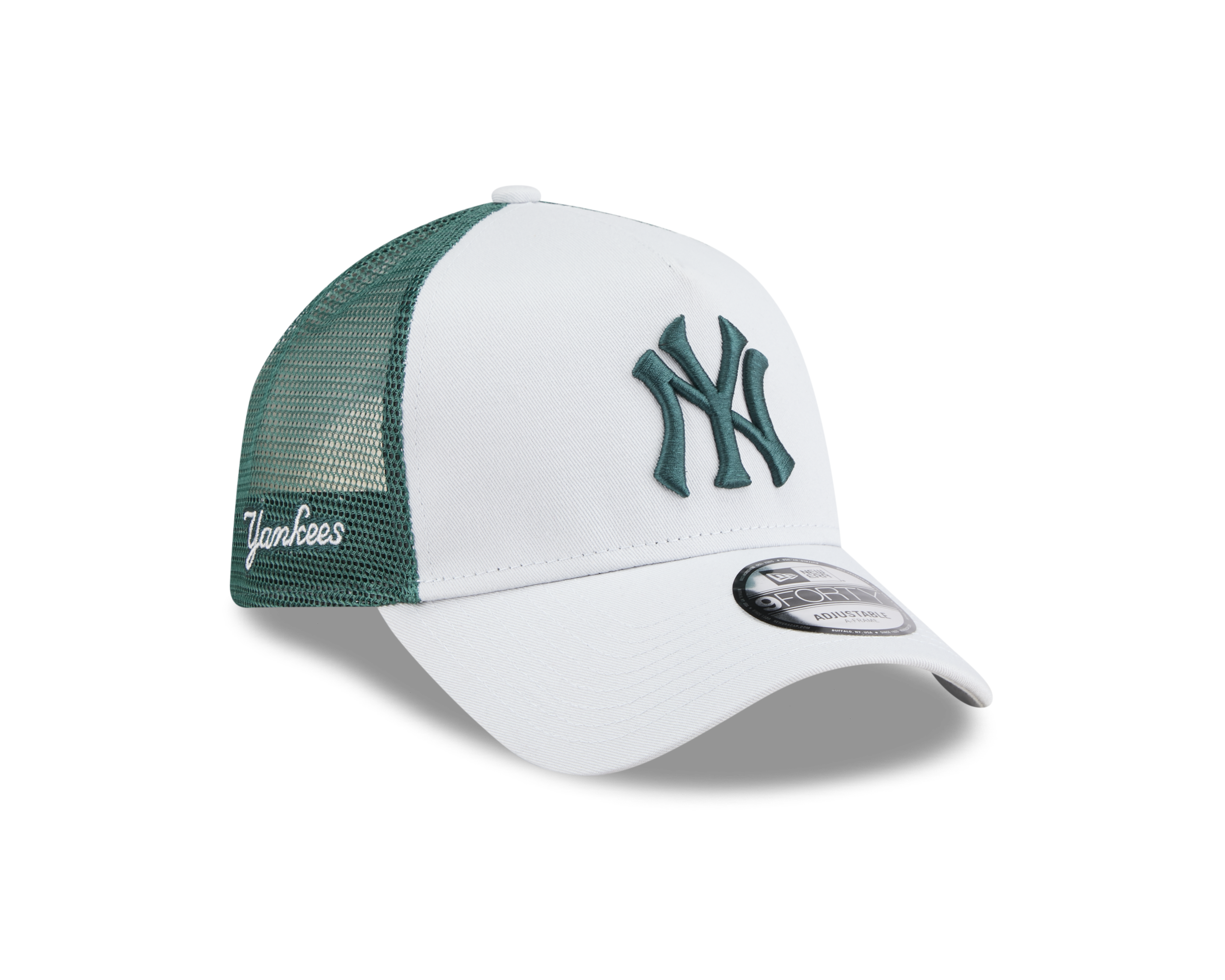 New Era 9FORTY A-Frame New York Yankees Color Era SIlver Snow Green Trucker Adjustable Cap