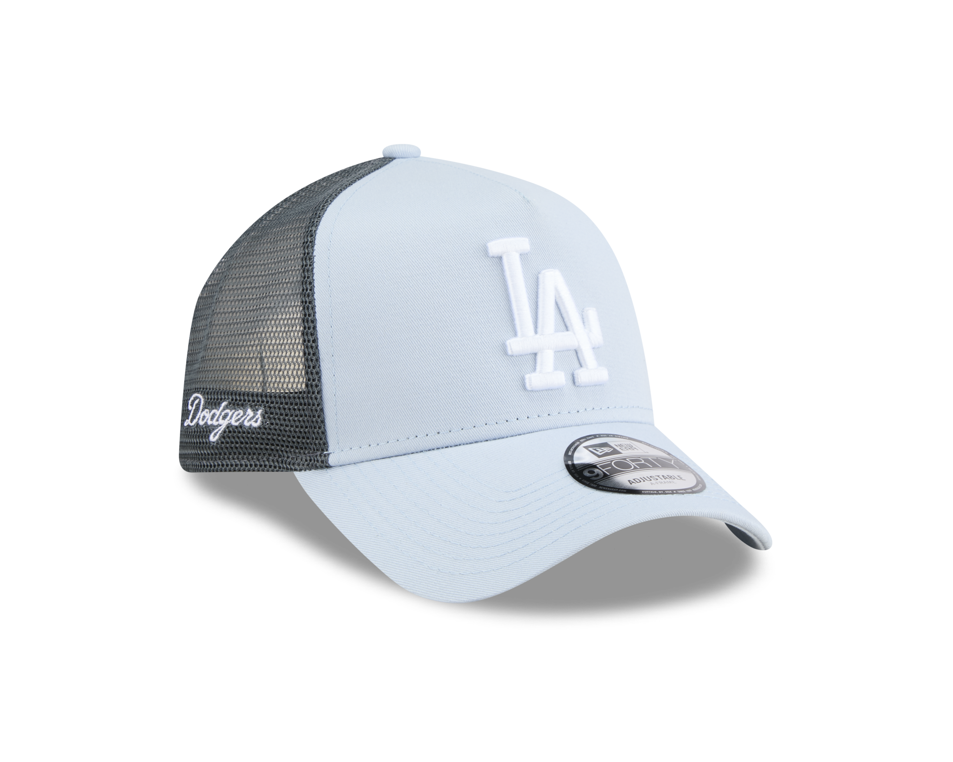 New Era Los 9FORTY A-Frame Angeles Dodgers Color Era Soft Blue Navy Gray Trucker Adjustable Cap
