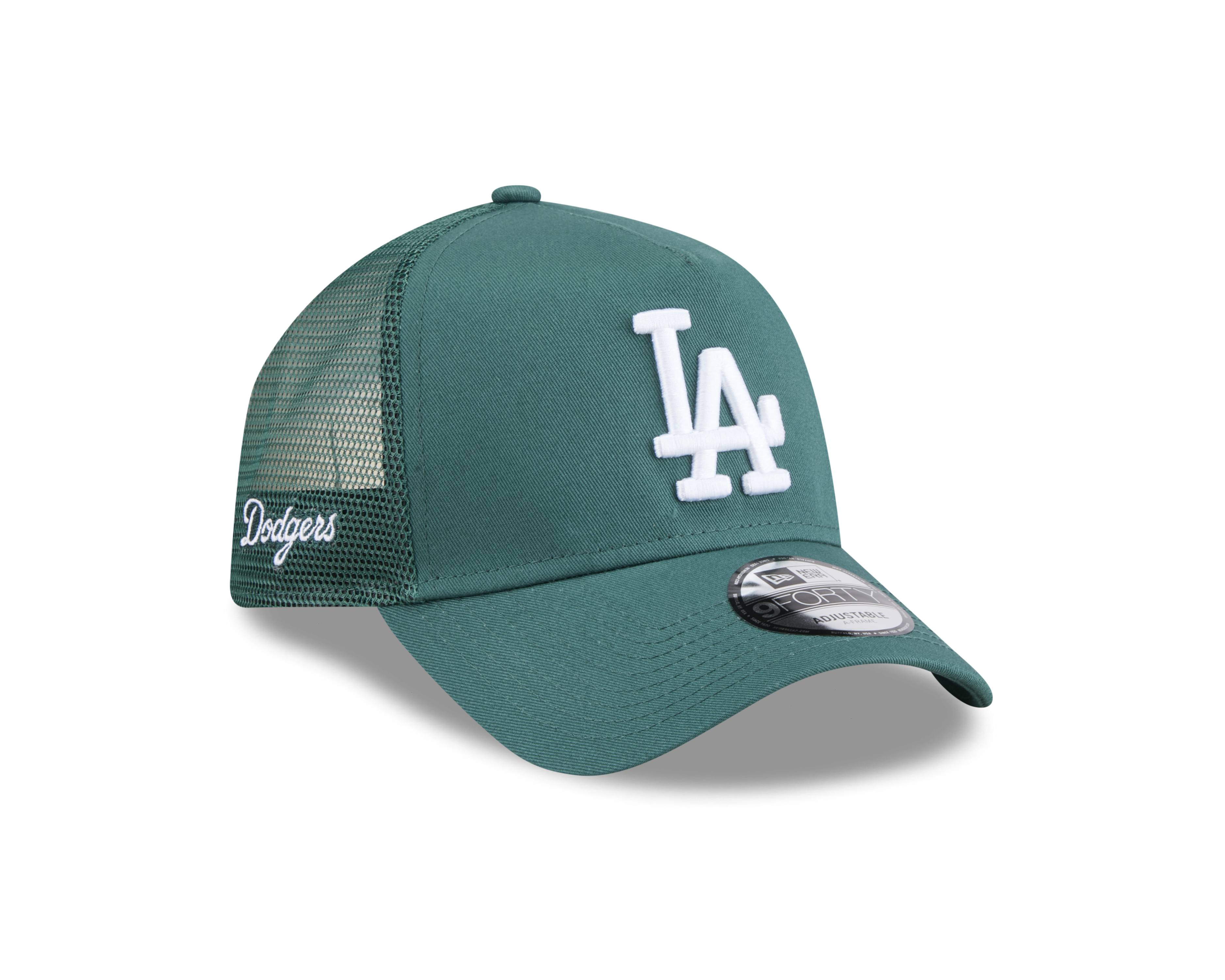 New Era 9FORTY A-Frame Los Angeles Dodgers Color Era Pine Needle Green Trucker Adjustable Cap