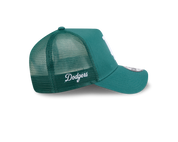 New Era 9FORTY A-Frame Los Angeles Dodgers Color Era Pine Needle Green Trucker Adjustable Cap
