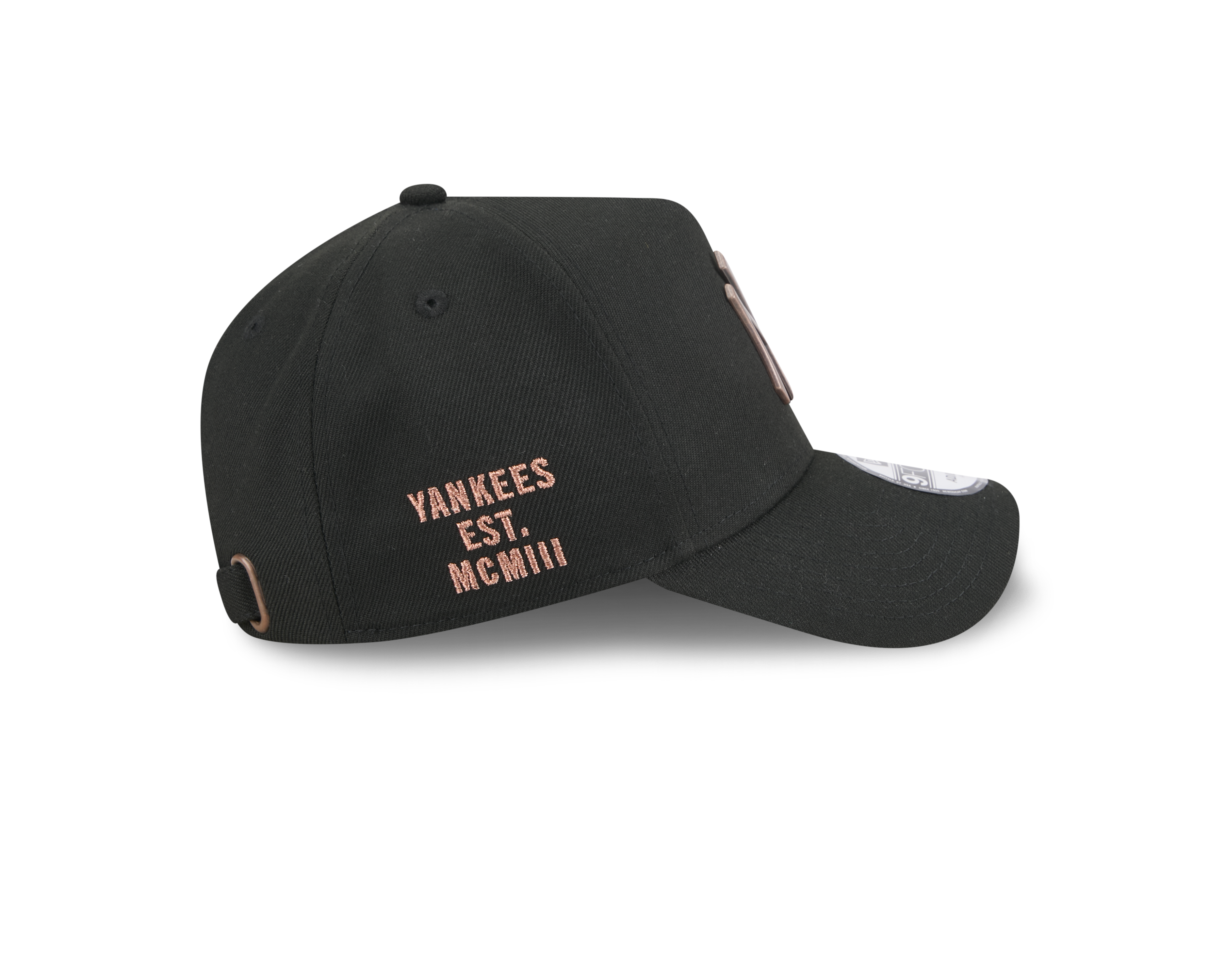 New Era 9FORTY A-Frame New York Yankees Metal Badge Bronze Green Black Adjustable Cap