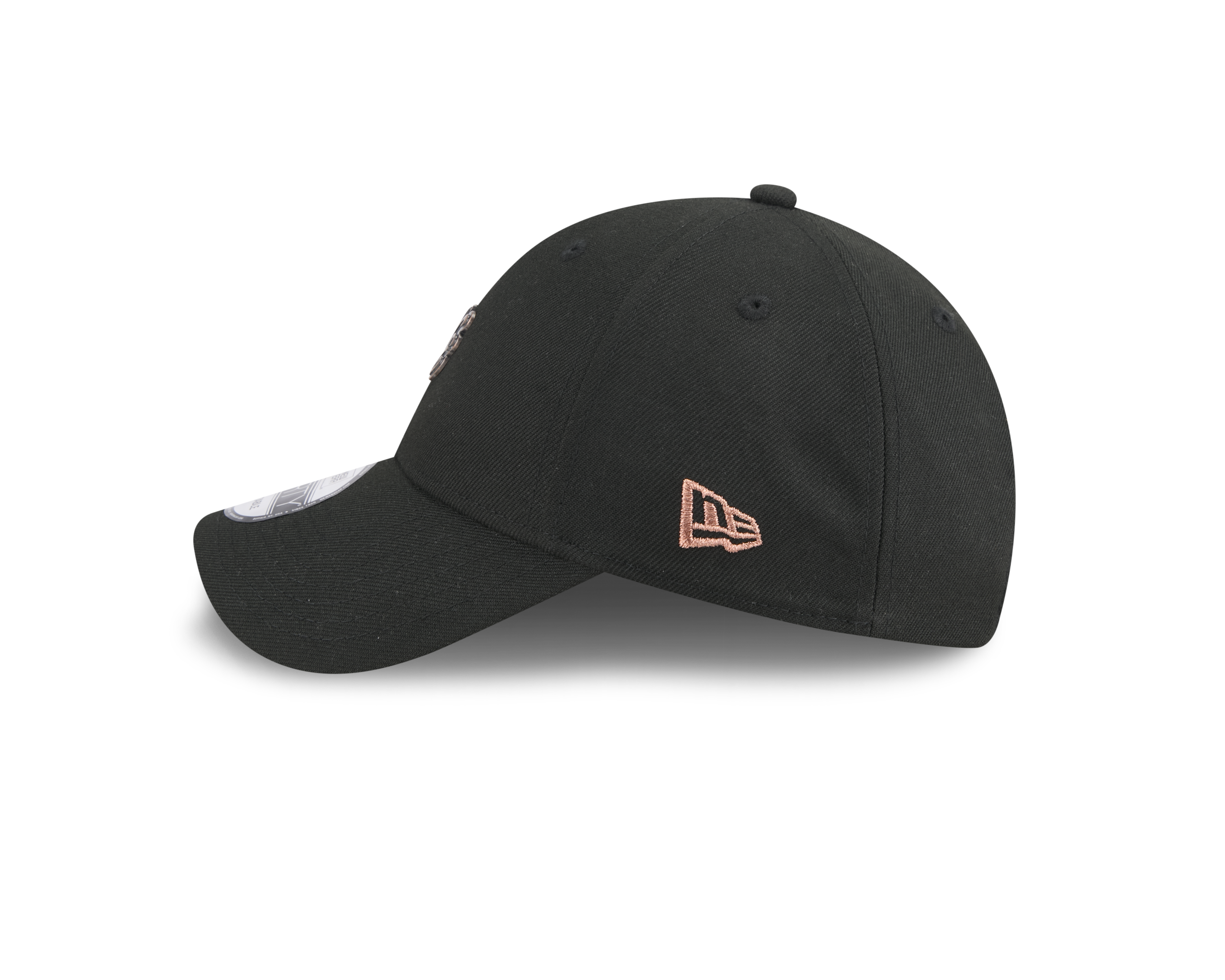 New Era 9FORTY NE Script Metal Bronze Badge Black Unstructured Adjustable Cap