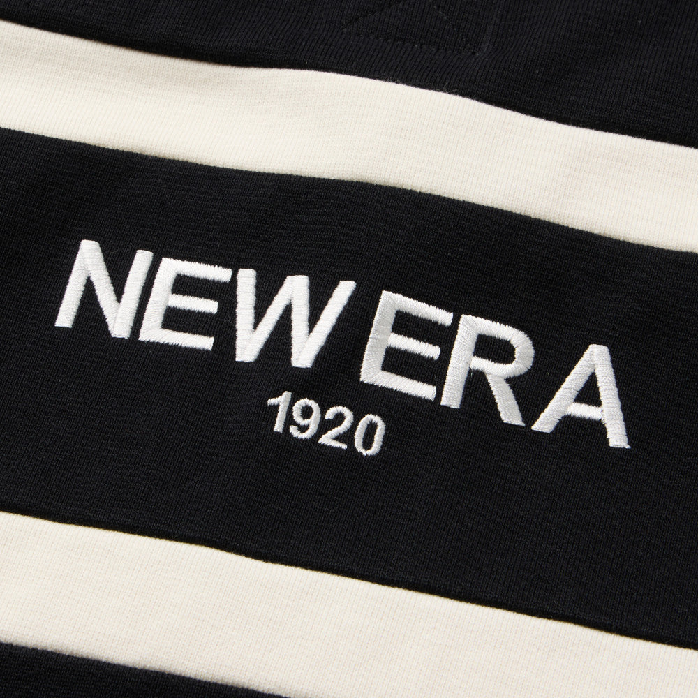 New Era Wordmark Black Oversized Short Sleeve Rugby Shirt