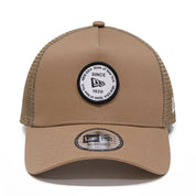 New Era 9FORTY A-Frame Round Patch Khaki Trucker Cap