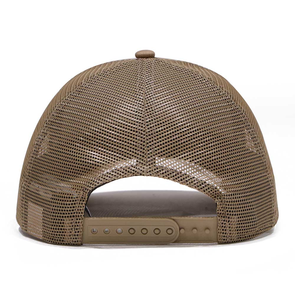 New Era 9FORTY A-Frame Round Patch Khaki Trucker Cap