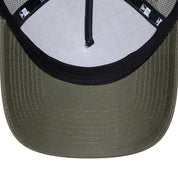 New Era 9FORTY A-Frame Round Patch Chrome White Olive Trucker Cap