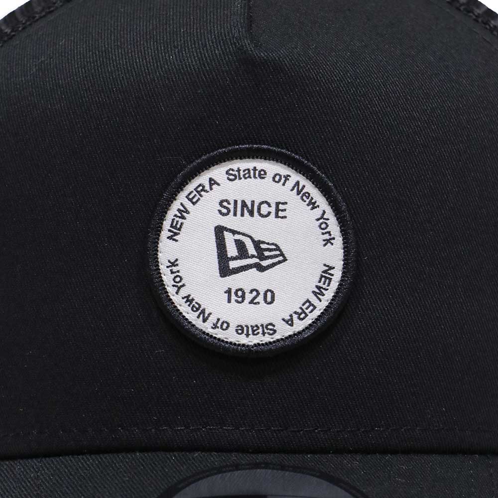 New Era 9FORTY A-Frame Round Patch Black Trucker Cap