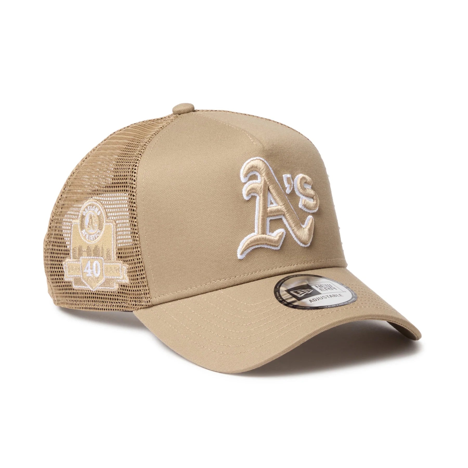 New Era 9FORTY A-Frame Oakland Athletics Side Patch Khaki Snapback Cap