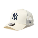 New Era 9FORTY A-Frame New York Yankees Embroidered Mesh Cream Trucker Cap