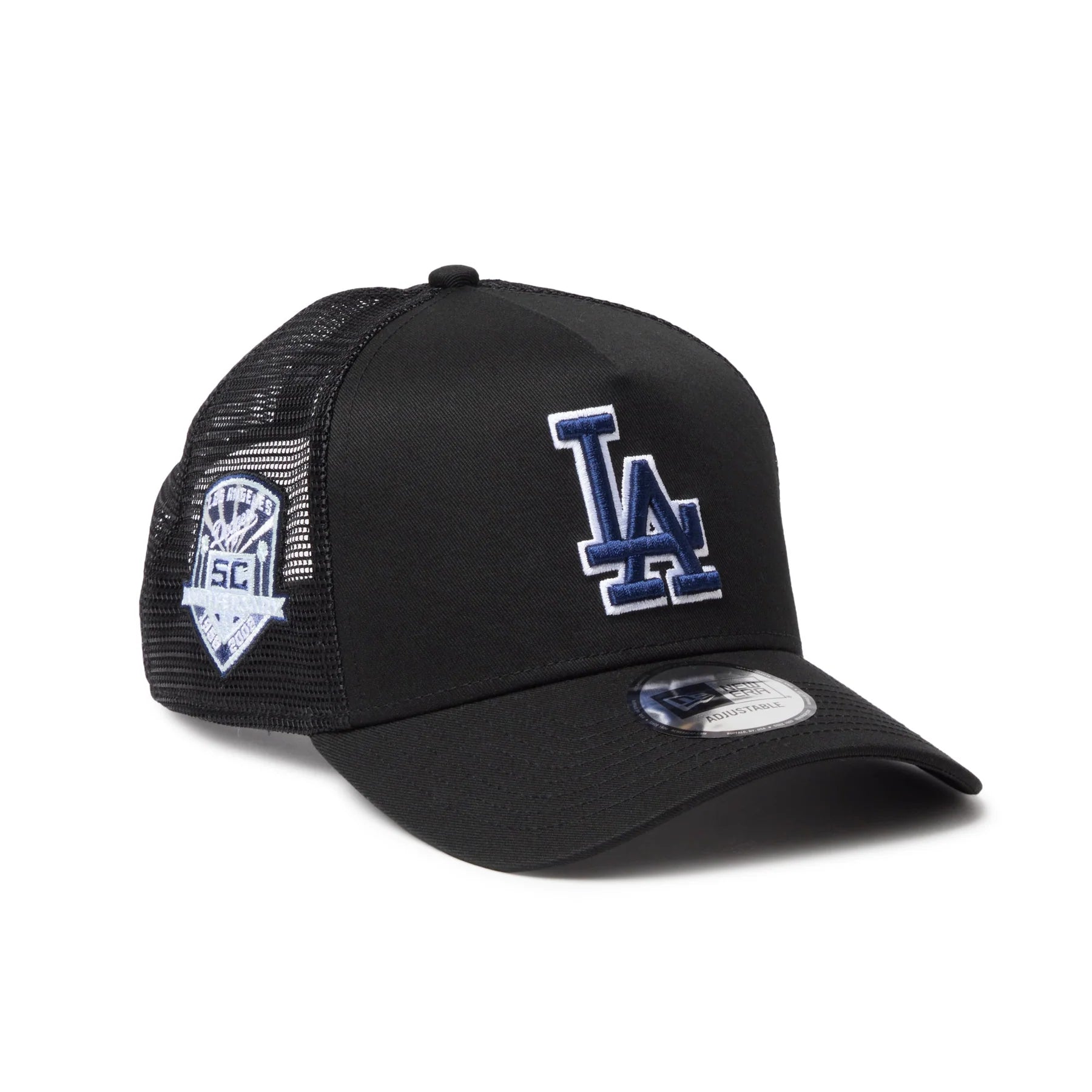 New Era 9FORTY A-Frame Los Angeles Dodgers Side Patch Black Trucker Cap