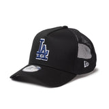 New Era 9FORTY A-Frame Los Angeles Dodgers Side Patch Black Trucker Cap
