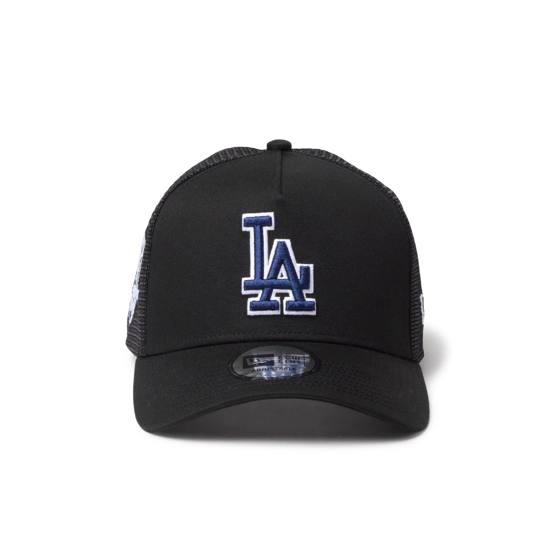 New Era 9FORTY A-Frame Los Angeles Dodgers Side Patch Black Trucker Cap
