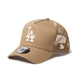 New Era 9FORTY A-Frame Los Angeles Dodgers Embroidered Mesh Khaki Trucker Cap