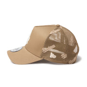 New Era 9FORTY A-Frame Los Angeles Dodgers Embroidered Mesh Khaki Trucker Cap