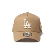 New Era 9FORTY A-Frame Los Angeles Dodgers Embroidered Mesh Khaki Trucker Cap