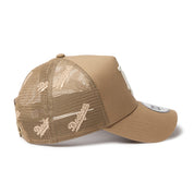 New Era 9FORTY A-Frame Los Angeles Dodgers Embroidered Mesh Khaki Trucker Cap