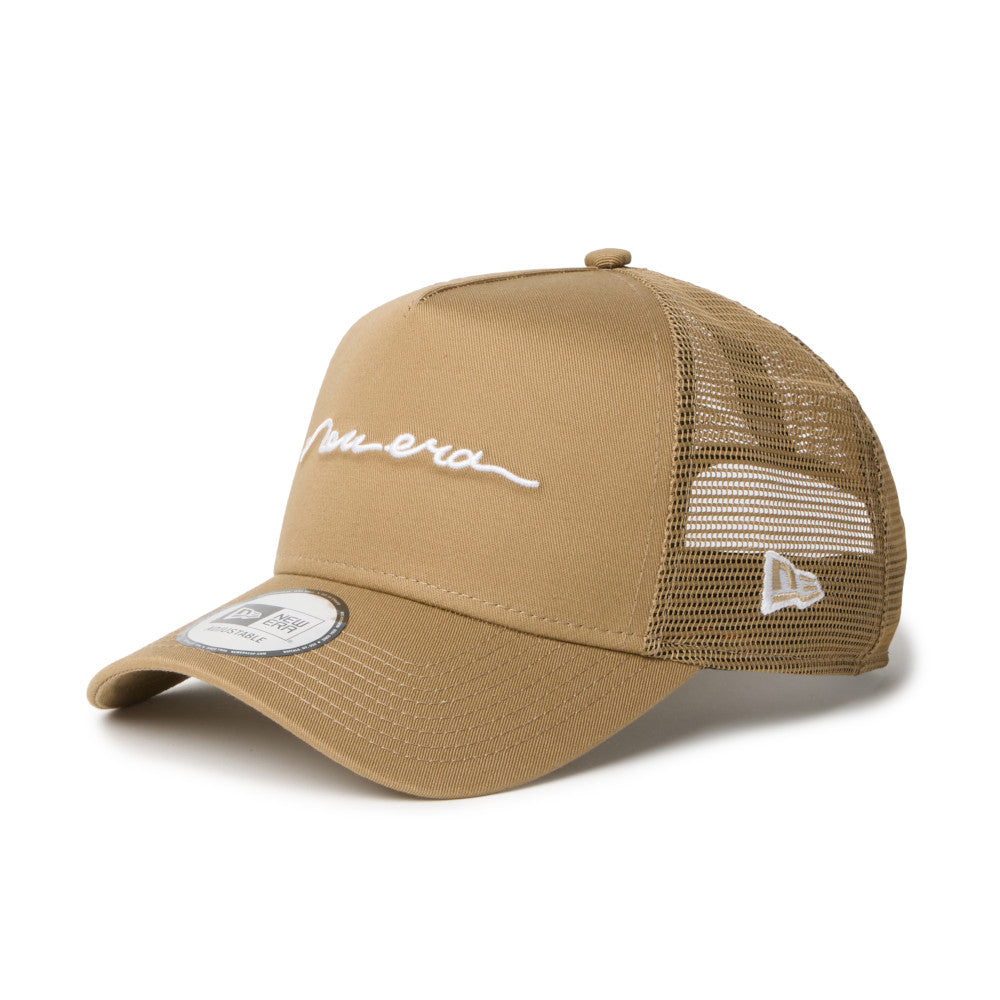 New Era 9FORTY A-Frame Handwritten Logo Khaki Adjustable Cap
