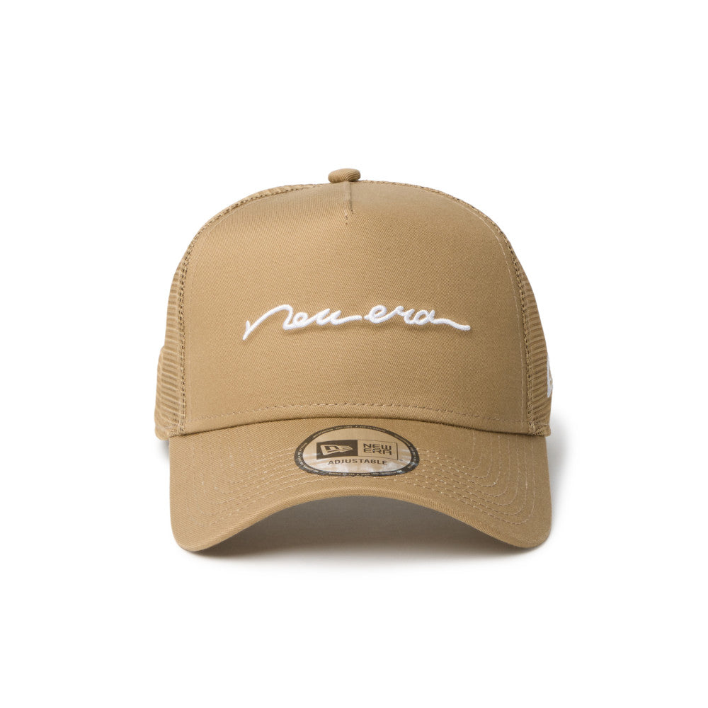 New Era 9FORTY A-Frame Handwritten Logo Khaki Adjustable Cap