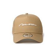 New Era 9FORTY A-Frame Handwritten Logo Khaki Adjustable Cap