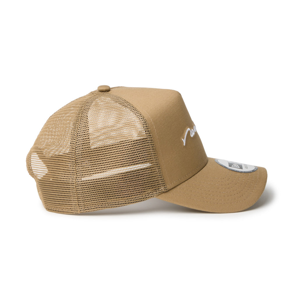 New Era 9FORTY A-Frame Handwritten Logo Khaki Adjustable Cap