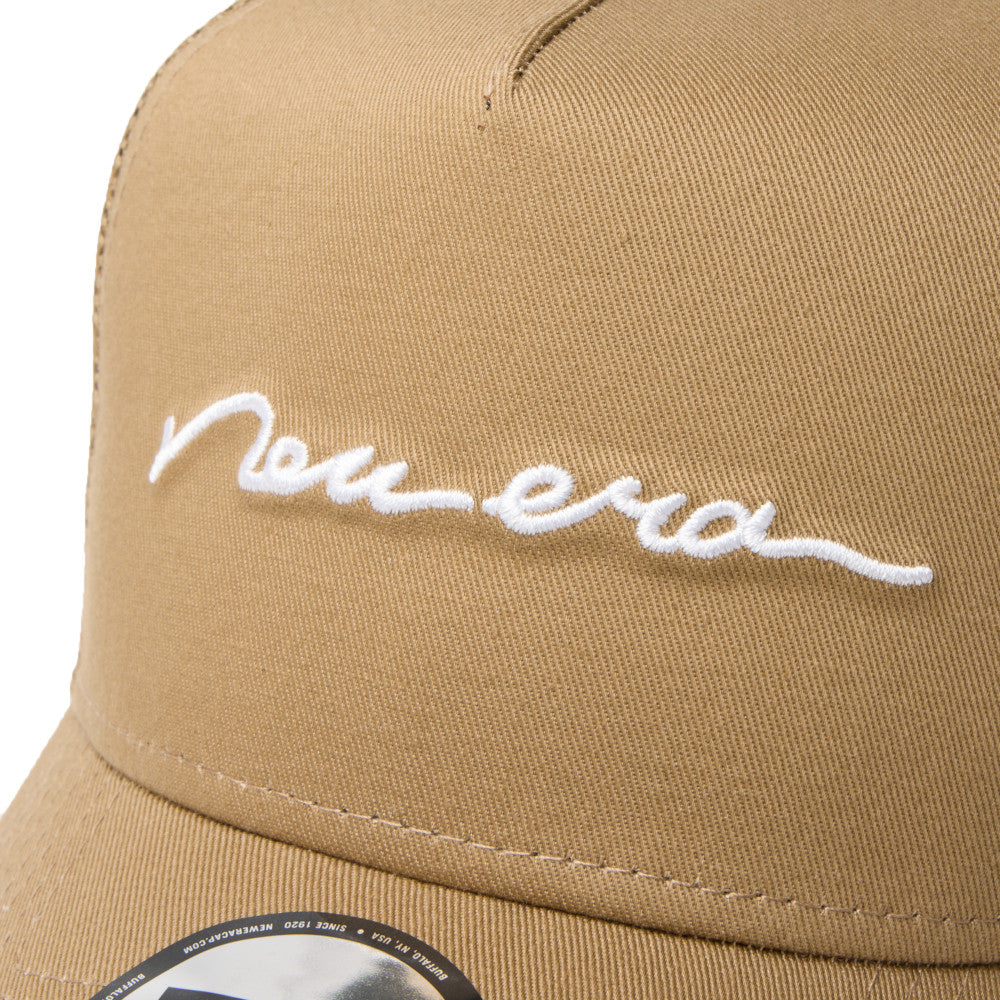 New Era 9FORTY A-Frame Handwritten Logo Khaki Adjustable Cap