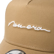 New Era 9FORTY A-Frame Handwritten Logo Khaki Adjustable Cap