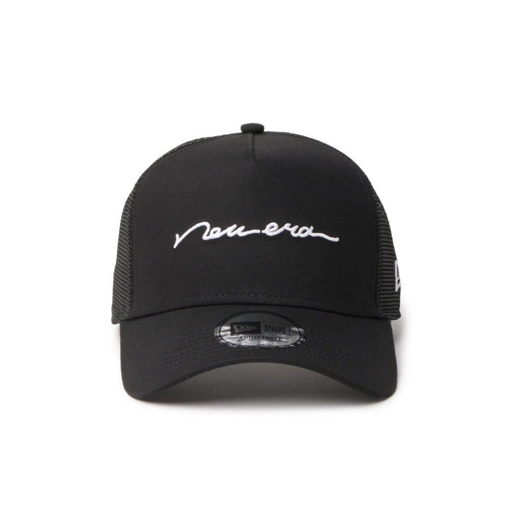 New Era 9FORTY A-Frame Handwritten Logo Black Adjsustable Cap