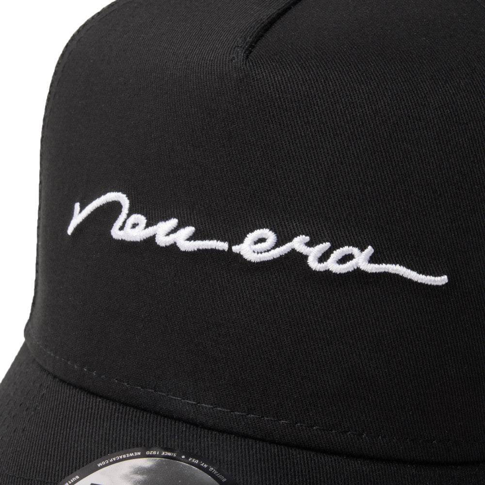 New Era 9FORTY A-Frame Handwritten Logo Black Adjsustable Cap