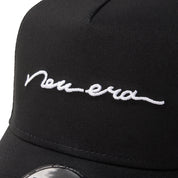 New Era 9FORTY A-Frame Handwritten Logo Black Adjsustable Cap